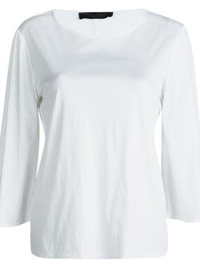 THE ROW White Cotton Mid-Sleeve Shirt, US Size XS
